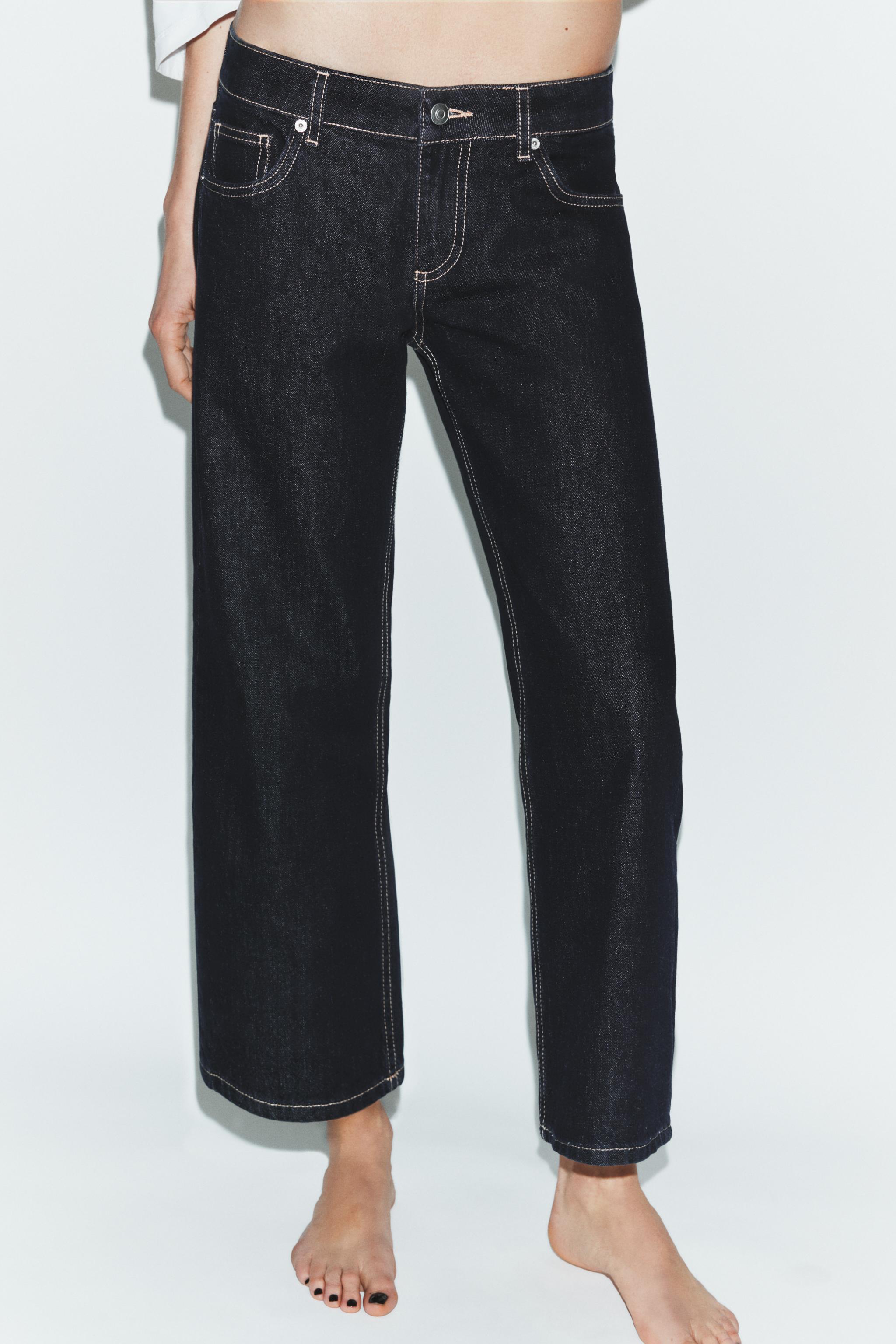 TRF LOW RISE WIDE LEG CROPPED JEANS